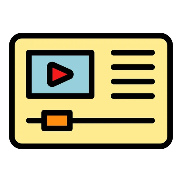 Video editar icono color contorno vector — Vector de stock