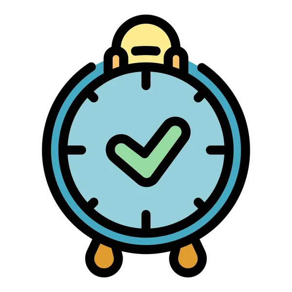 Alarm clock time management icon color outline vector — Stock Vector