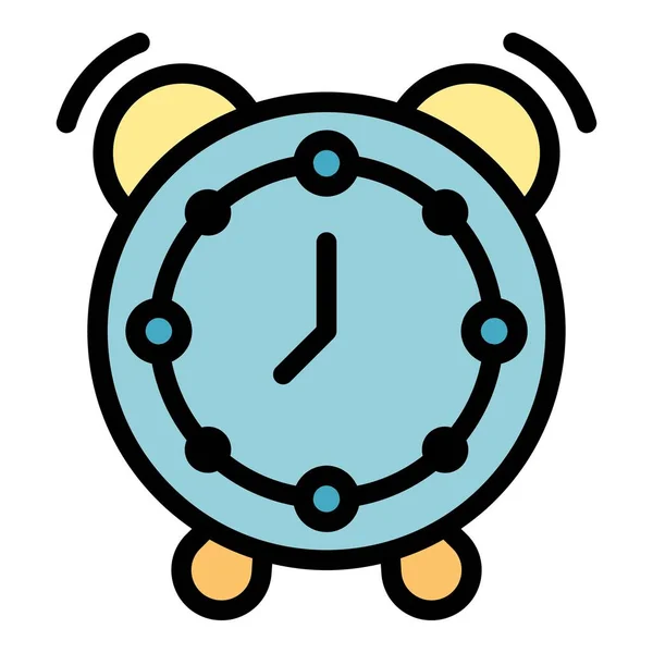 Inicio alarma gestión del tiempo icono color contorno vector — Vector de stock