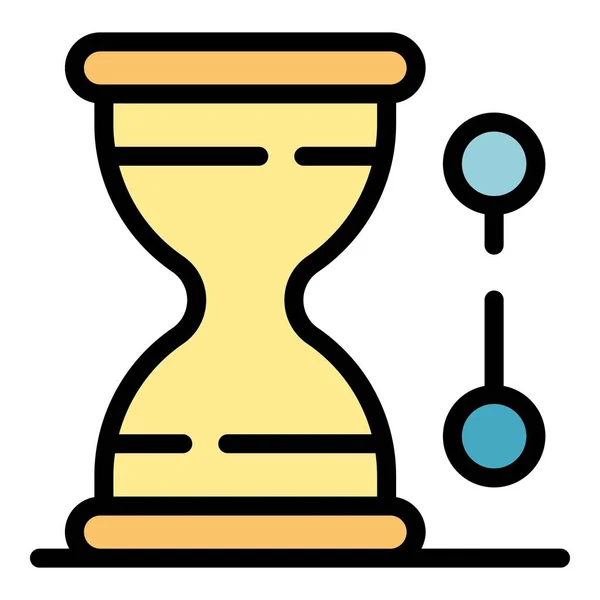 Hourglass time management icon color outline vector — Stockvektor