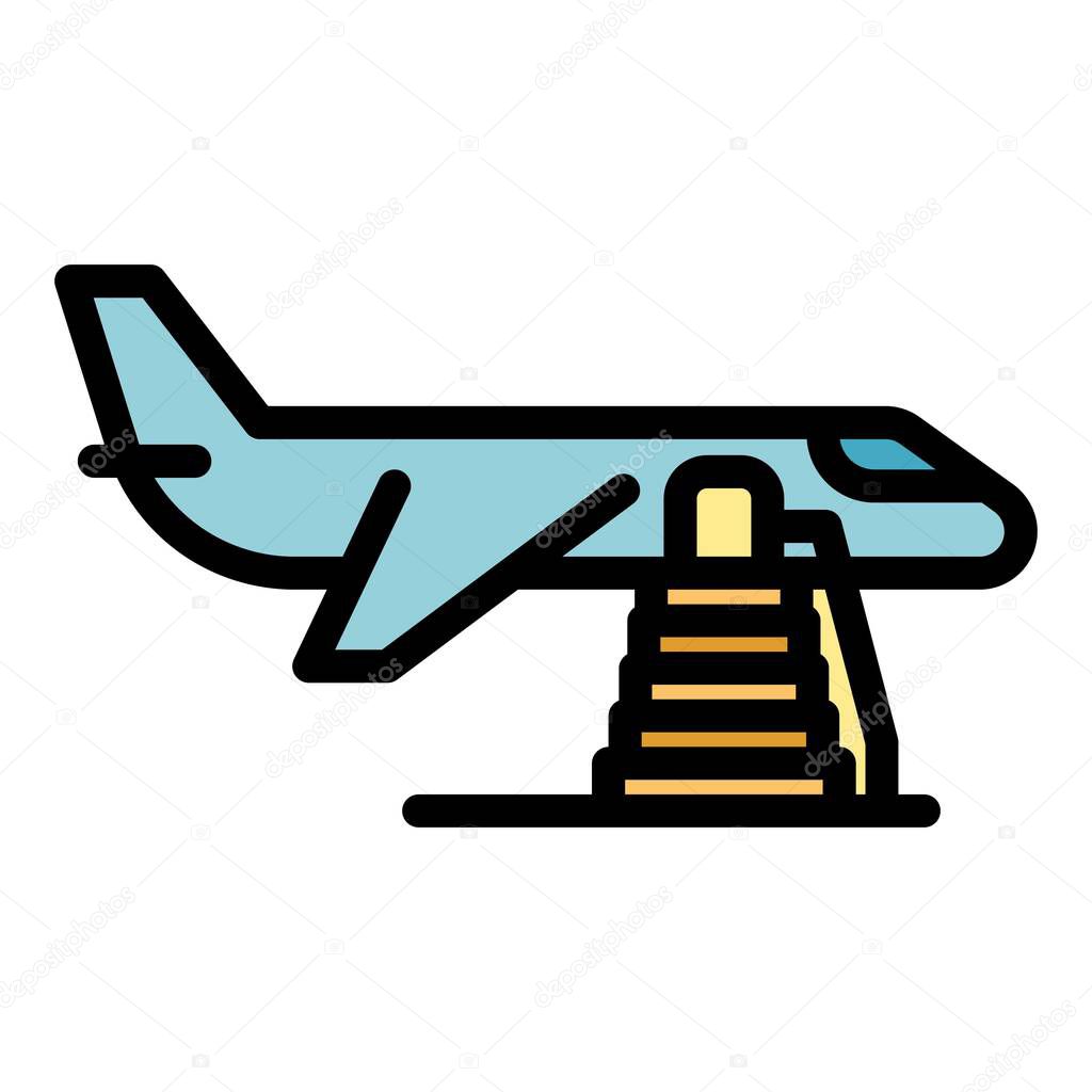 Aircraft boarding icon color outline vector