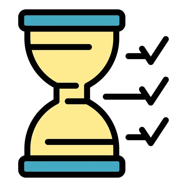 Speed hourglass time management icon color outline vector — Stockvektor