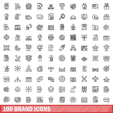 100 marka simgesi seti, özet biçimi