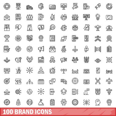 100 marka simgesi seti, özet biçimi