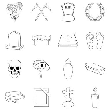 Cenaze Simgeleri vektör anahatlarını belirledi