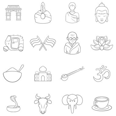 Hindistan simgeleri vektör ana hatlarını belirler