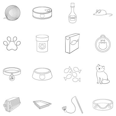 Kediler için aksesuar simgesi çizimi