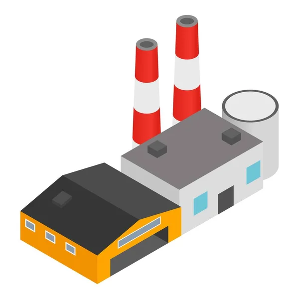 Industrial infrastructure icon isometric vector. Modern coal plant open hangar — Stock Vector