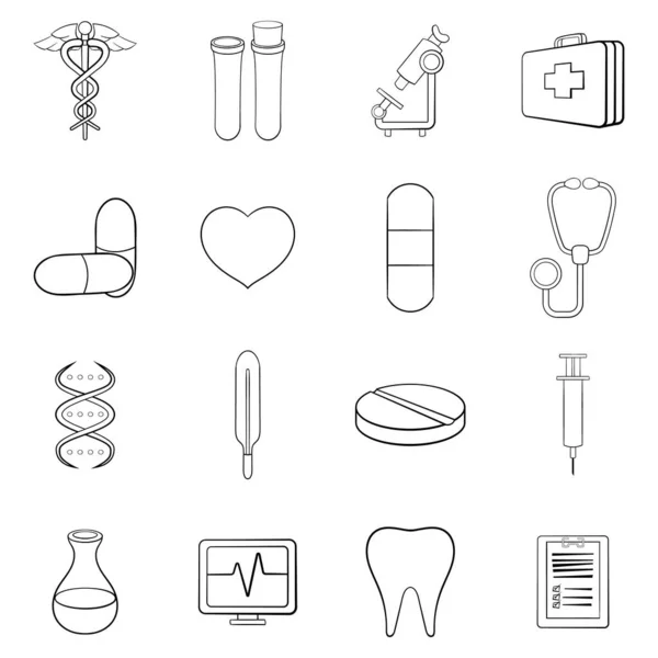 Desenho do conjunto de ícones médicos — Vetor de Stock