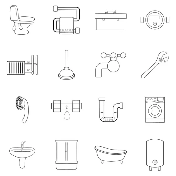 Conjunto de iconos de baño — Vector de stock