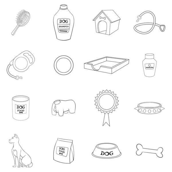Ensemble d'icônes de soins pour chien — Image vectorielle