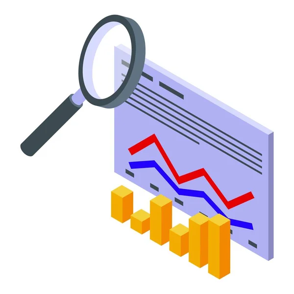 Informar ícone de dados vetor isométrico. Desempenho empresarial —  Vetores de Stock