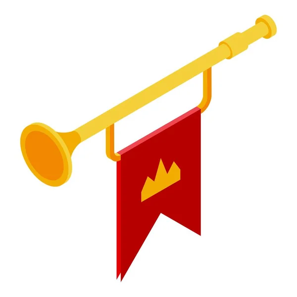 Ikona trumpety rytíře izometrický vektor. Král hradu — Stockový vektor