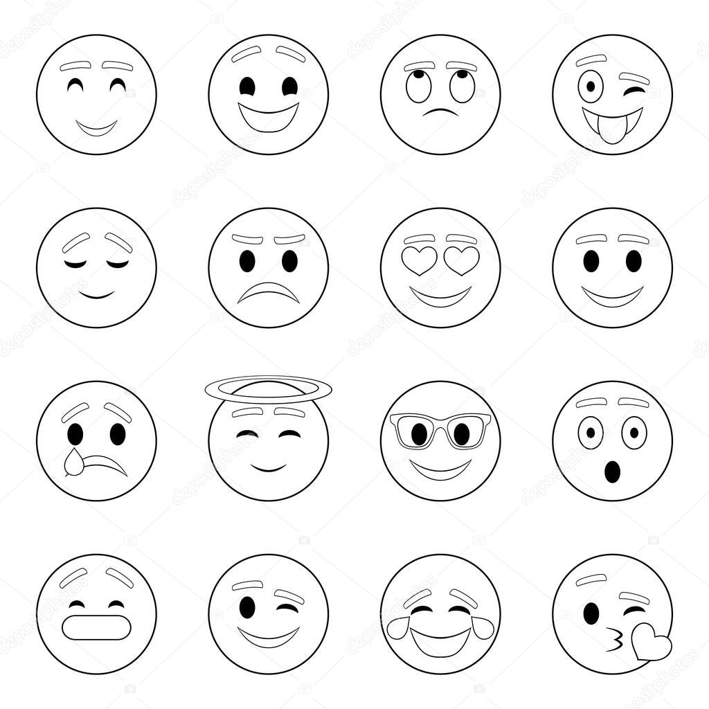 Smiles icon set outline