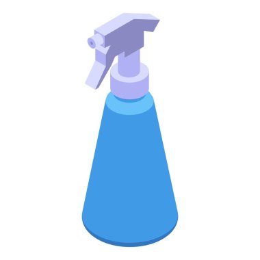 Dezenfekte sprey ikonu izometrik vektörü. Temiz şişe