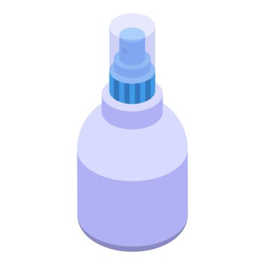 Alkol spreyi ikon izometrik vektörü. Temiz şişe