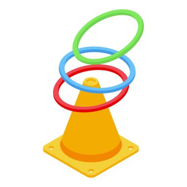 Çocukların parti oyun ikonu izometrik vektörü. Mutlu şirin