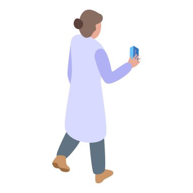 Çarpıntı yapan doktor ikon izometrik vektörü. Kalp rahatsızlığı