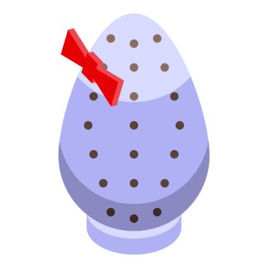 Çikolatalı yumurta ikonu izometrik vektörü. Siyah şeker.