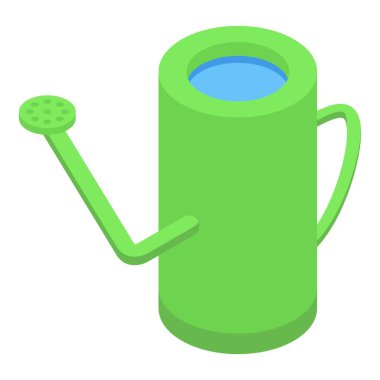 Bahçe sulama kutusu izometrik vektörü. İnsan bitkisi