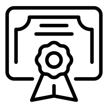 Mezuniyet diploması ikon ana hatları vektörü. Eğitim sistemi