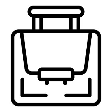 Eğitim evrak çantası ikonu ana hatları vektörü. Çevrim içi eğitim