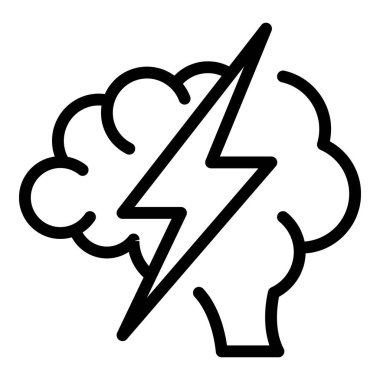 Beyin ikonu taslak vektörü. Eleştirel düşün