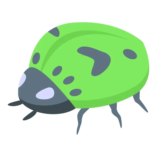 緑色のテントウムシのアイコン等角ベクトル。かわいい虫 — ストックベクタ