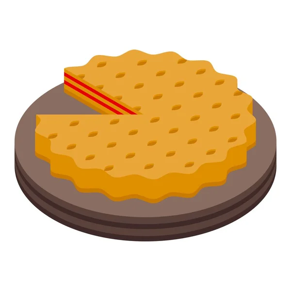 Icône de tarte aux pommes allemande vecteur isométrique. Cuisine gastronomique — Image vectorielle