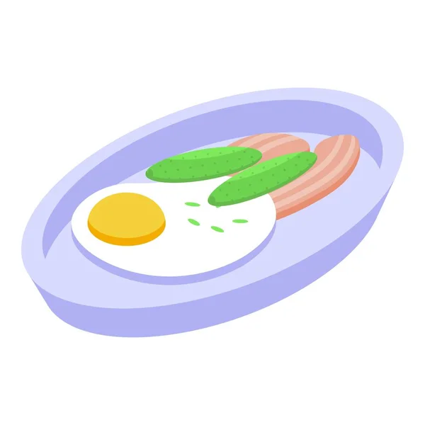 Изометрический вектор значка жареного яйца. Немецкая кухня — стоковый вектор