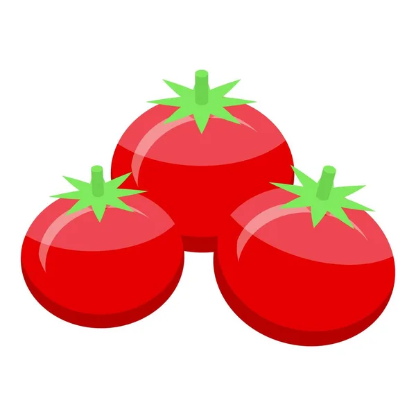 Red tomato icon isometric vector. Pasta food — Stock Vector