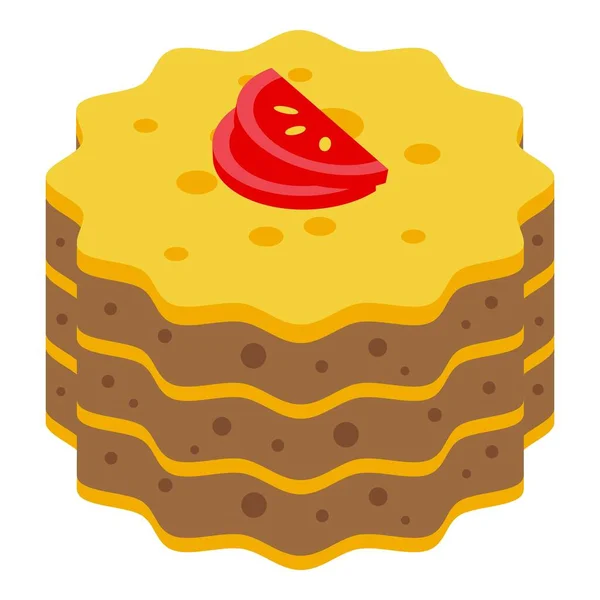 Icona lasagna stellare vettore isometrico. Pasta alimentare — Vettoriale Stock