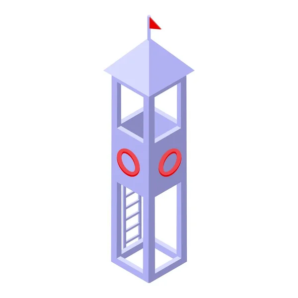 Icono de torre de playa vector isométrico. Vacaciones en el mar — Archivo Imágenes Vectoriales