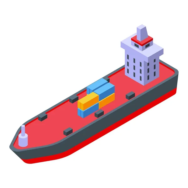 Cargo ship icon isometric vector. Container boat — Stock Vector