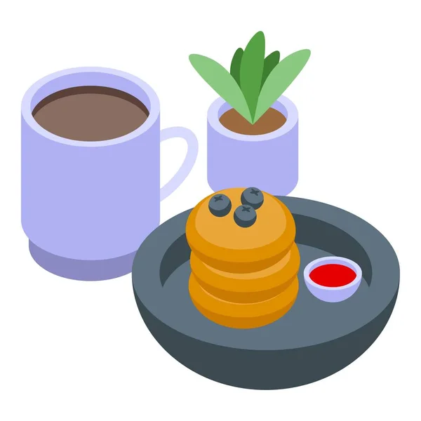 Icono del café matutino vector isométrico. Calle Café — Vector de stock