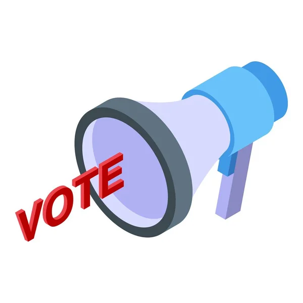 Hlasujte pro megafonový izometrický vektor. Volby do voleb — Stockový vektor