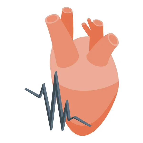 Ikonisometrisk vektor för hjärtklappning hos barn. Attackera hälsa — Stock vektor