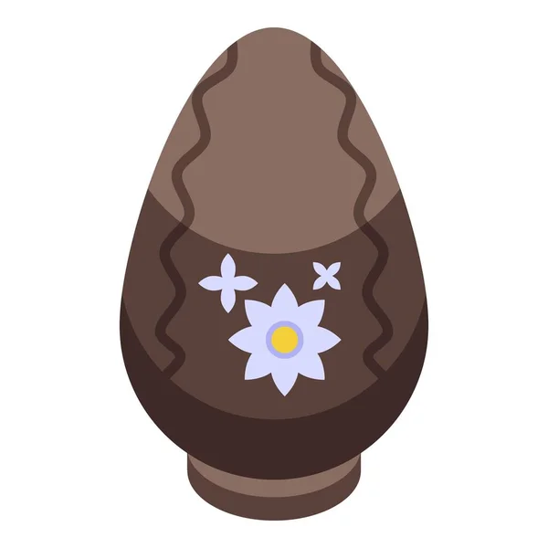 Icono de huevo de chocolate de Pascua vector isométrico. Cacao de leche — Vector de stock