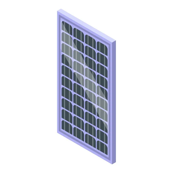 Ciudad icono del panel solar vector isométrico. Célula energética — Archivo Imágenes Vectoriales