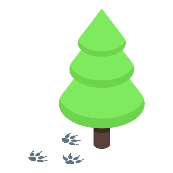 Icono del árbol de abeto vector isométrico. Campamento de aventura — Vector de stock