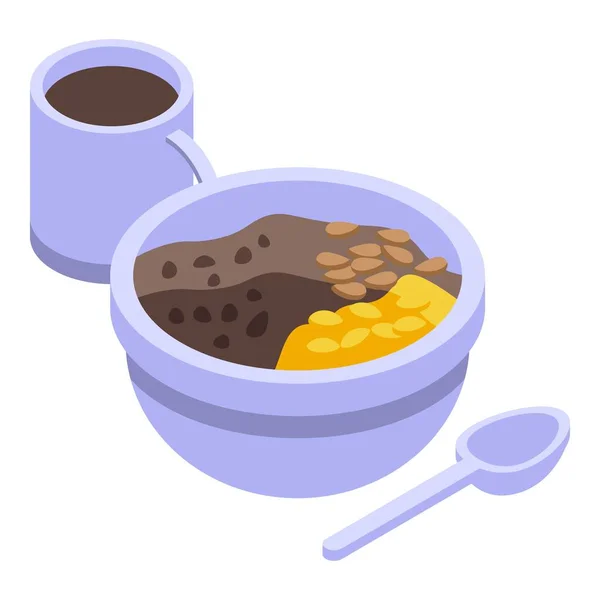 Icono del desayuno mañana vector isométrico. Aventura de viaje — Vector de stock