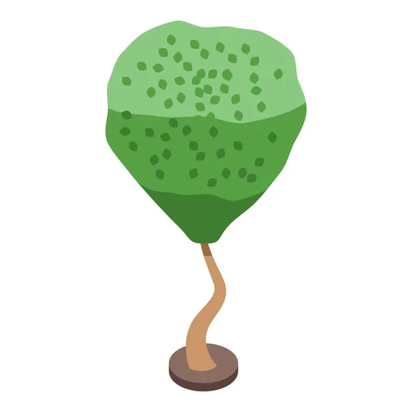 Icono de recorte de árbol vector isométrico. Césped vegetal — Vector de stock