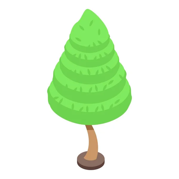 Recorte icono de árbol de jardín vector isométrico. Planta de césped — Vector de stock