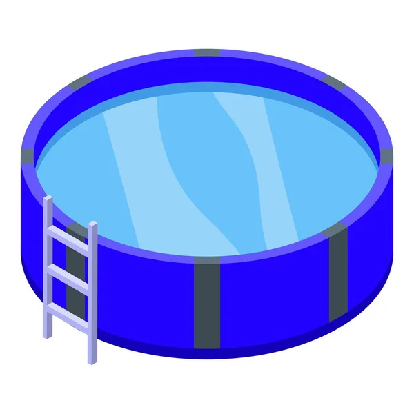 Icona piscina giardino vettore isometrico. Immersione in acqua — Vettoriale Stock