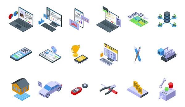 Promotional code icons set isometric vector. Discount coupon — Stock Vector