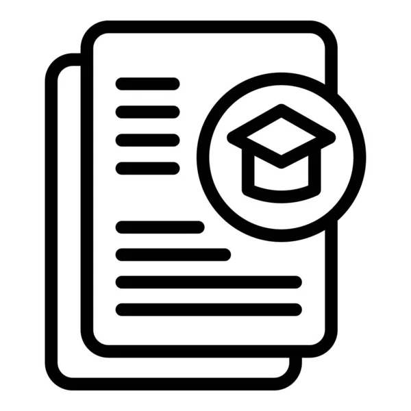 Icono de graduación en línea contorno vector. Educación para formación — Vector de stock