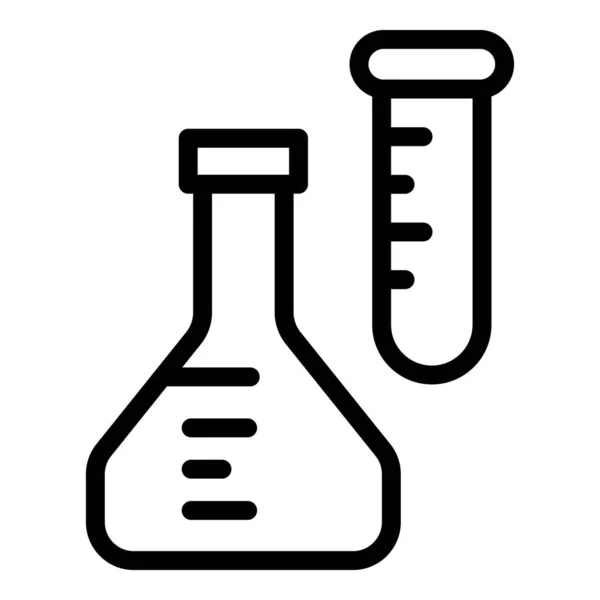 Chemische Topfsymbole umreißen Vektor. Ausbildungssystem — Stockvektor