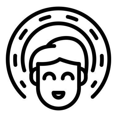 İş adamı ikonu ana hatları vektörü. Sosyal etki