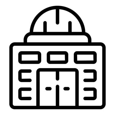 Klinik bina ikonu ana hat vektörü. Tıp Hastanesi