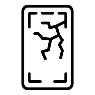 Cracked smartphone icon outline vector. Screen crack